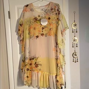 SeeByChloe Overlay Flutter Sleeve Dress